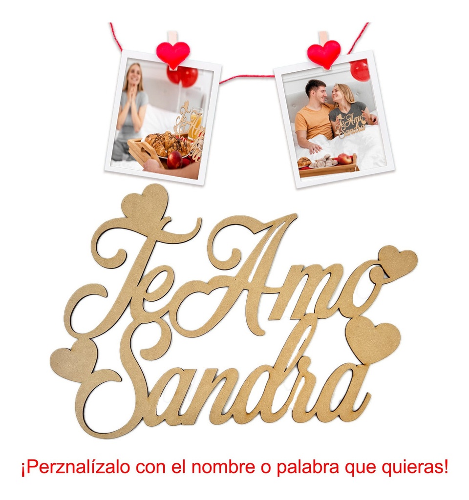 Letrero Te Amo Personalizado San Valentin 50cm