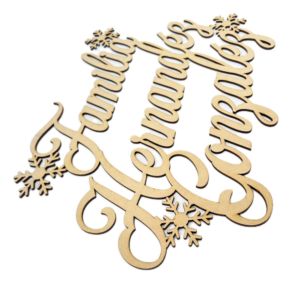 Letrero Familiar Decoración Nombres Personalizado 30cm