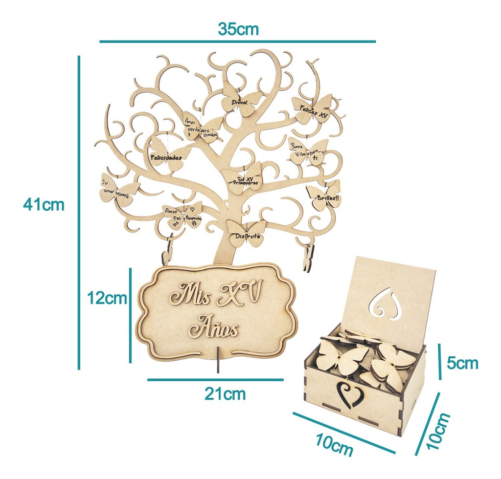 Árbol De Firmas Recuerdo Mis Xv Años Boda Baby Shower 50