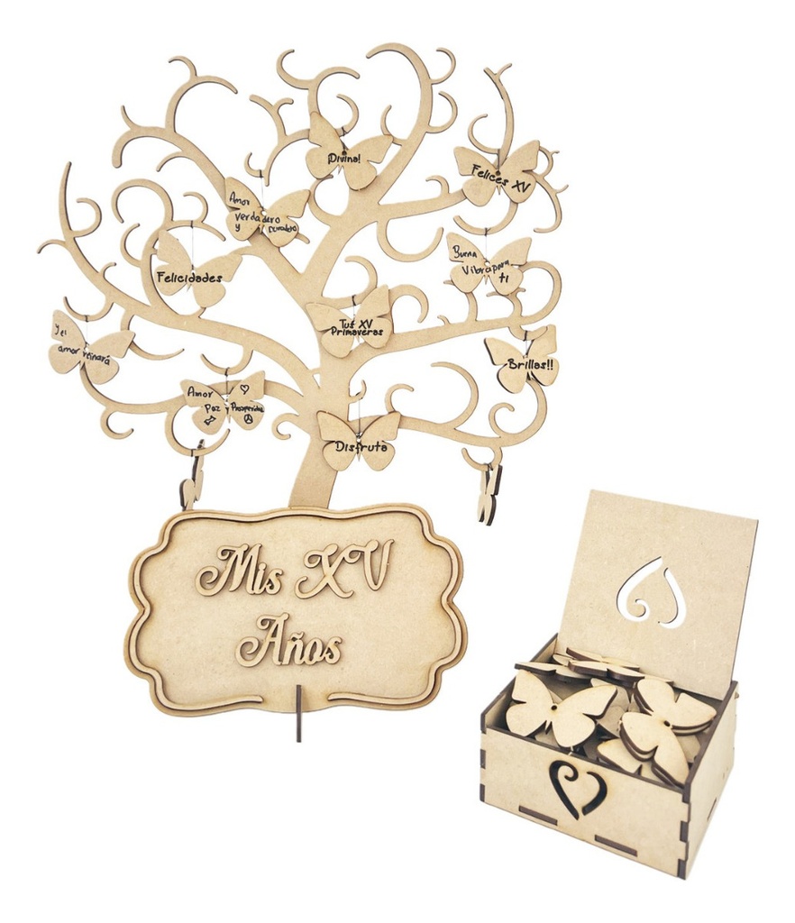 Árbol De Firmas Recuerdo Mis Xv Años Boda Baby Shower 50