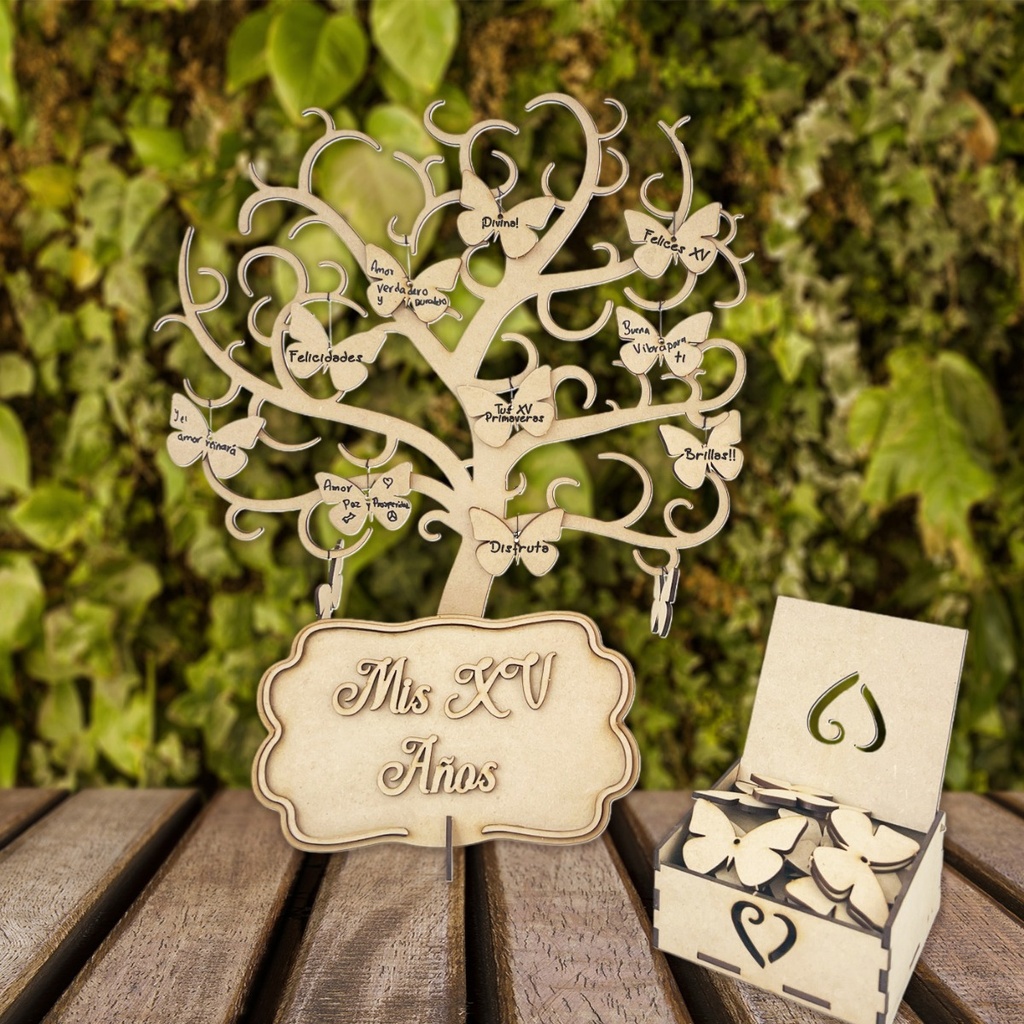 Árbol De Firmas Recuerdo Mis Xv Años Boda Baby Shower 50