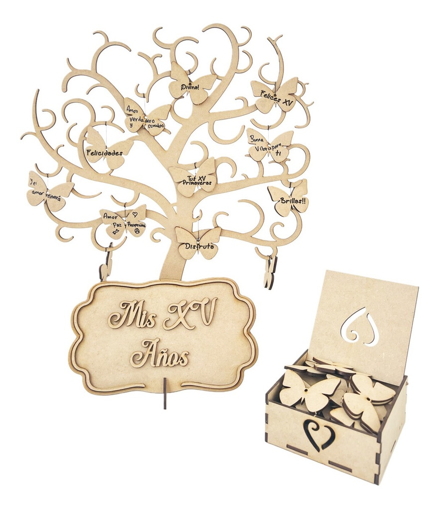 Árbol De Firmas Recuerdo Mis Xv Años Boda Baby Shower 100