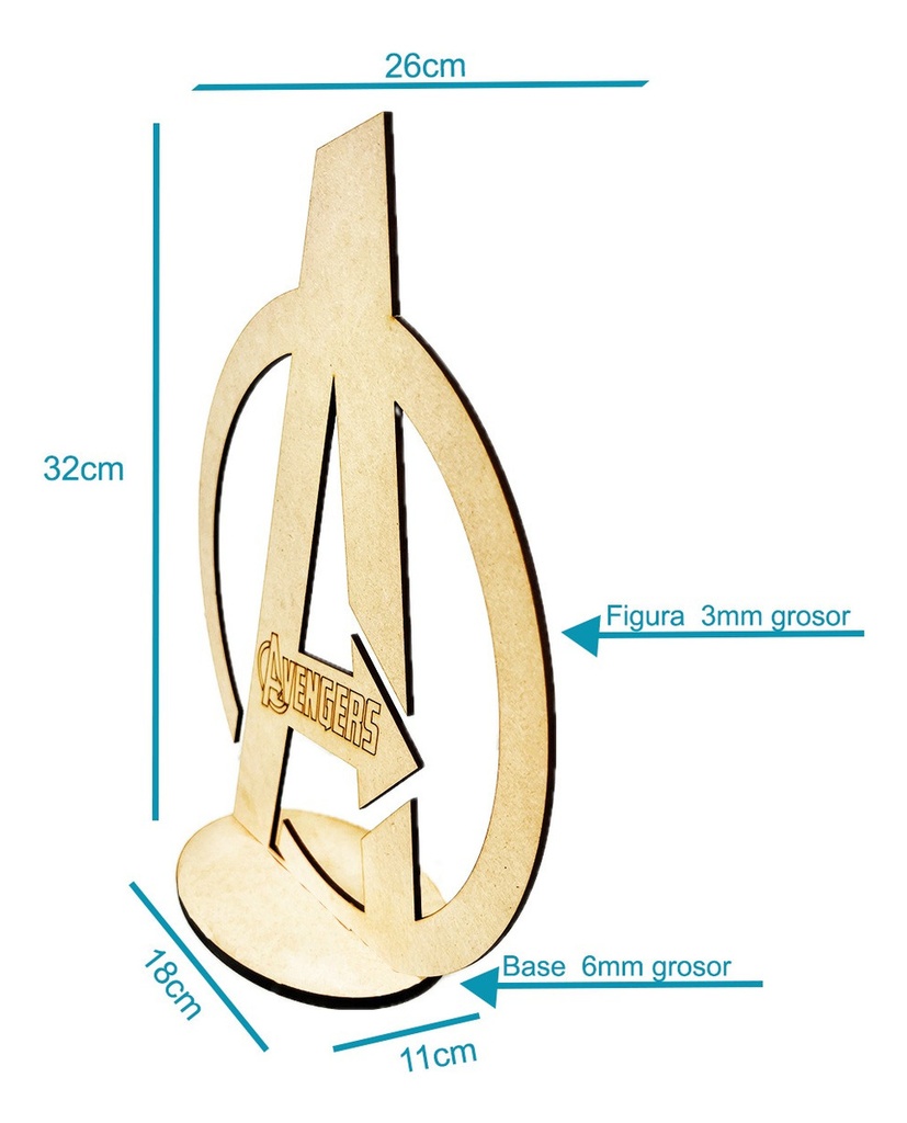 Centro De Mesa Avenger Mdf 