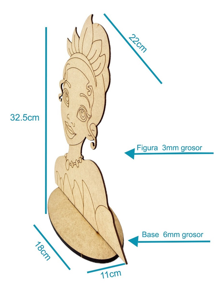 Centro De Mesa Princesa Tiana La Princesa (pack 10)