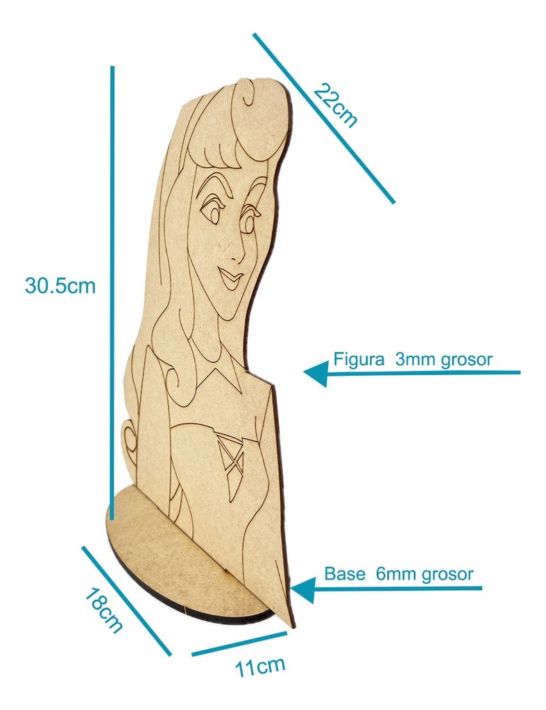 Centro De Mesa Fiesta Aurora Bella Durmiente Mdf (pack 10)