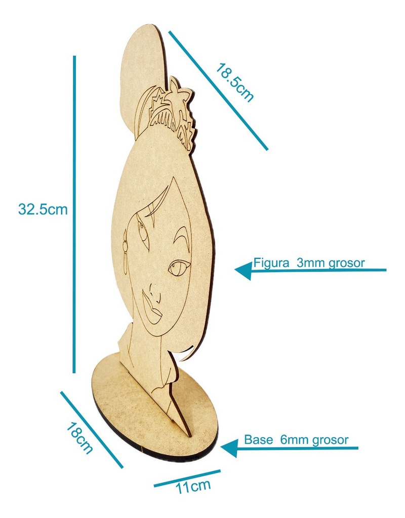 Centro De Mesa Mdf De Mulán (pack 10)