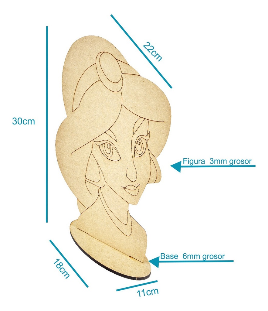 Centro De Mesa Princesa Jasmín De Aladín (pack 10)
