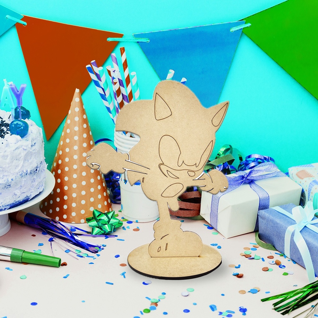 Centro Mesa Sonic Fiesta De Cumpleaños (pack 10)