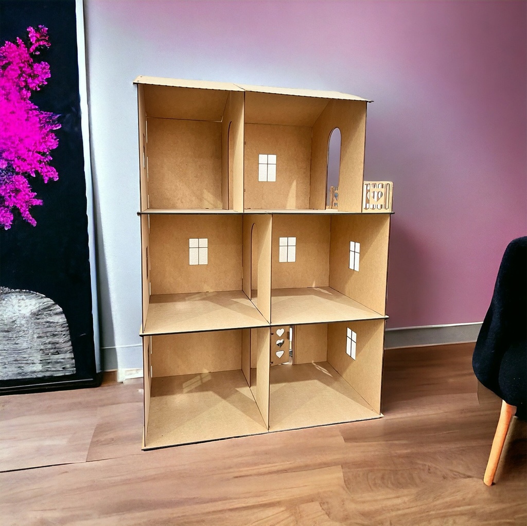 Casa De Muñecas Para Barbie Grande 3 Pisos Ventana Normal