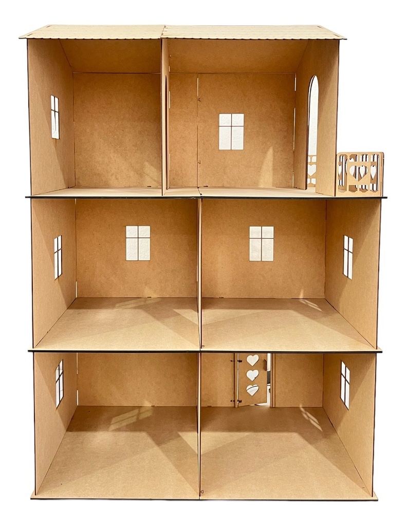 Casa De Muñecas Para Barbie Grande 3 Pisos Ventana Normal