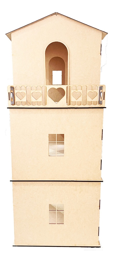 Casa De Muñecas Para Barbie Grande 3 Pisos Ventana Normal