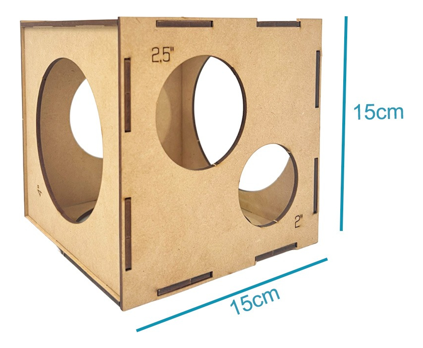 Calibrador De Globo Mdf 7 Medidas Económico 15x15 (pack 20)