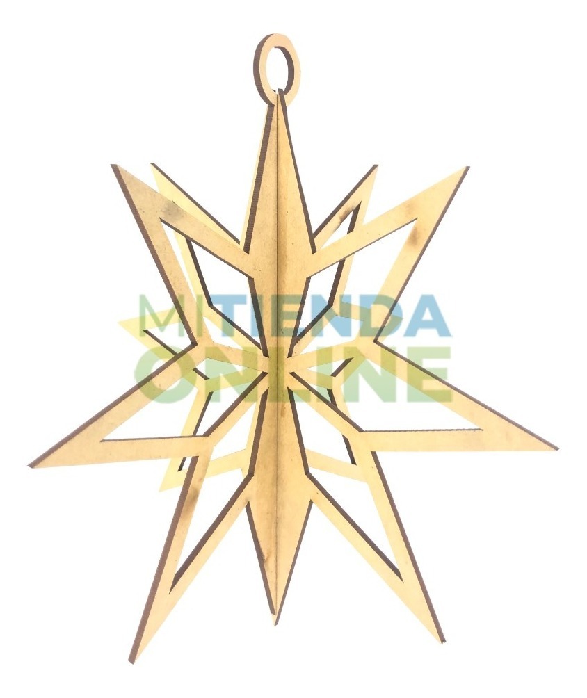 Kit 12 Esferas Navideñas Forma Estrella Adorno 10 Y 20cm