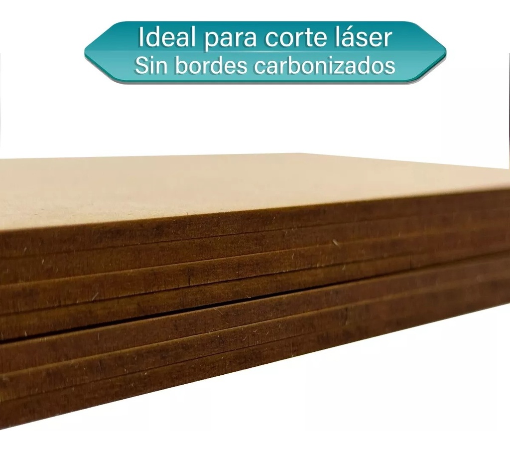 Lámina Mdf 6mm 80x60 Cm 4 Unidades Corte Laser