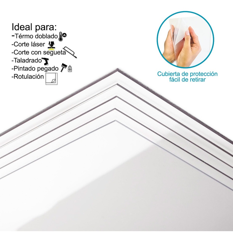 Lamina De Acrílico Blanco De 120x120 Cm En 3 Mm