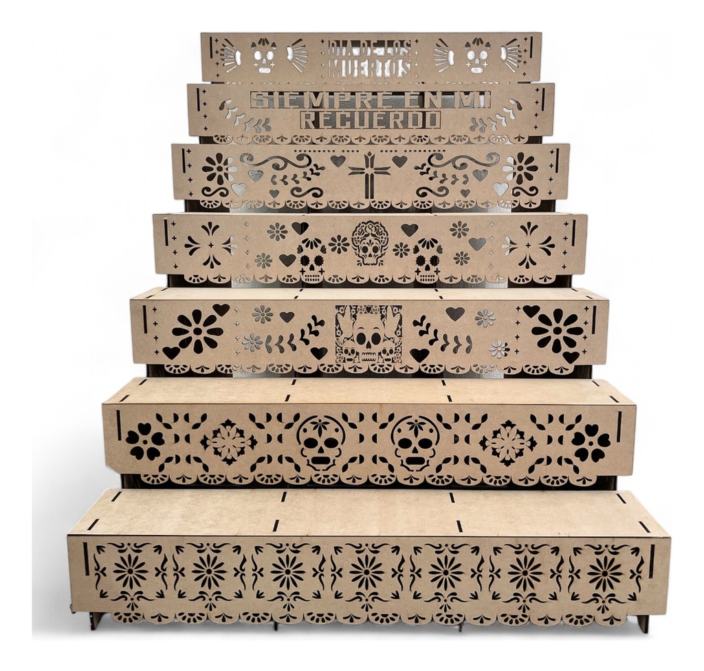 Altar Dia Muertos Ofrenda Decorativo Halloween 7 Pisos 1.50m