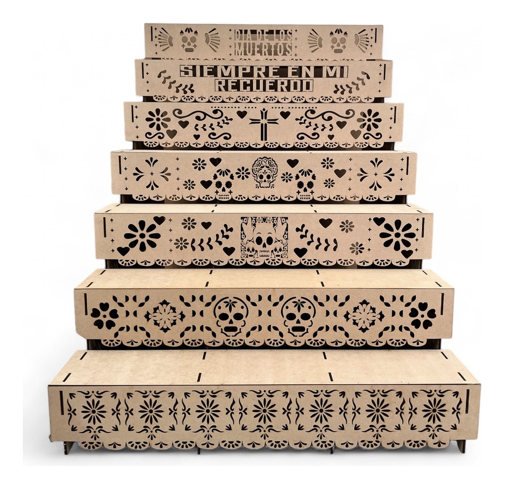 Altar Dia Muertos Ofrenda Decorativo Halloween 7 Pisos 1.50m