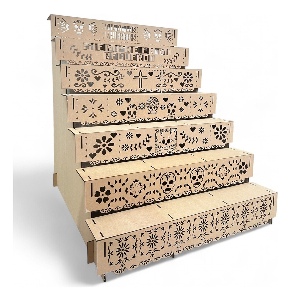 Altar Dia Muertos Ofrenda Decorativo Halloween 7 Pisos 1.50m