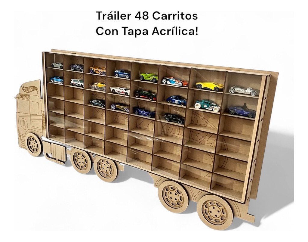 Coleccionador Repisa Para Hot Wheels Trailer 48 Con Acrilico