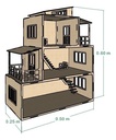 Casa Moderna De Muñecas Pequeñas  En Mdf 
