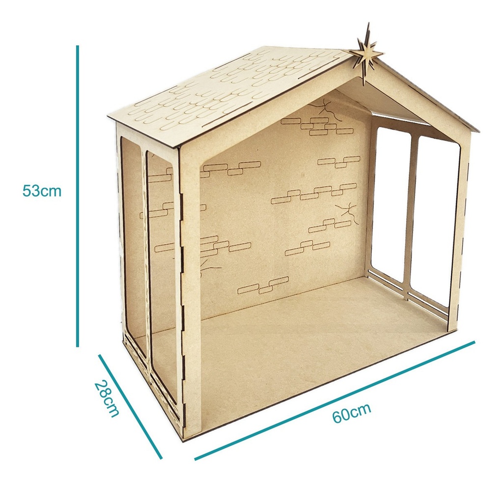 Nacimiento Navideño Pesebre Decoración 50cm Abierto