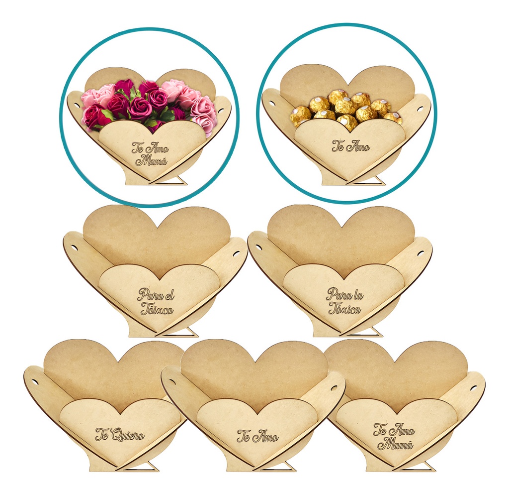 Dulcero Florero Regalo 14 Febrero San Valentín - Pack 5