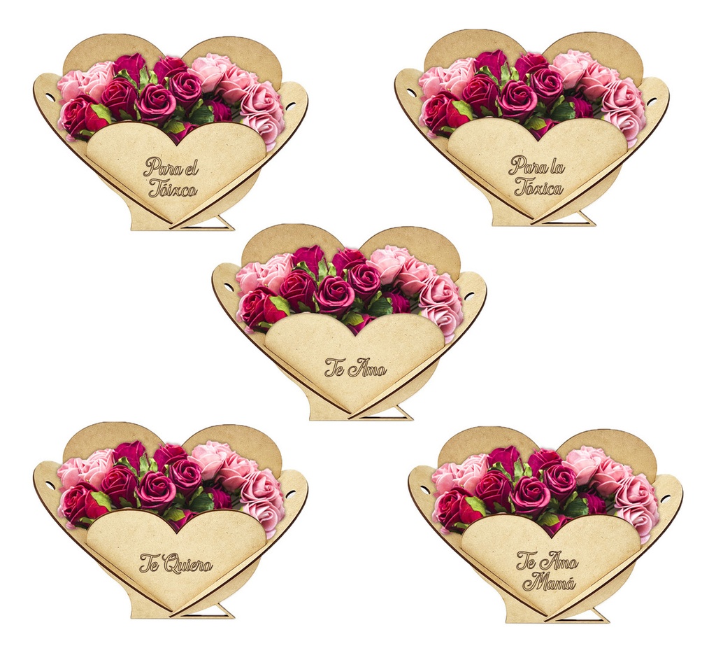 Dulcero Florero Regalo 14 Febrero San Valentín - Pack 5