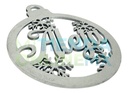 Kit 16 Esferas Navidad Personalizada Nombre Color Plata 10cm
