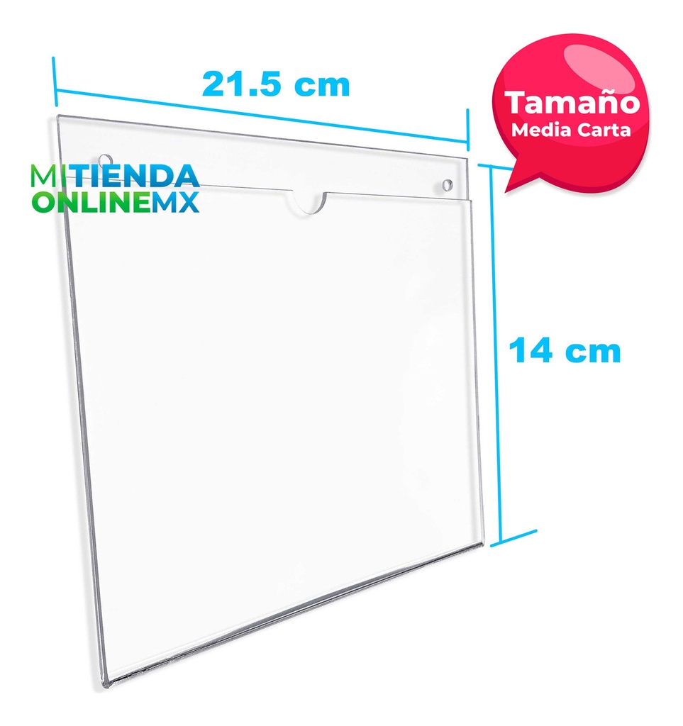Porta Hojas Media Carta Horizontal Acrílico De 3mm (pack 50)