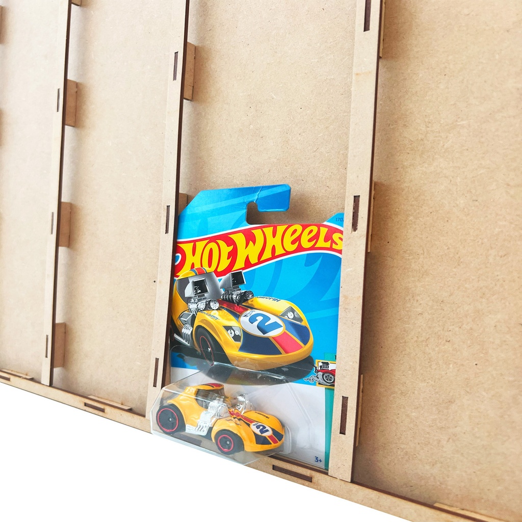Exhibidor Coleccionador Para Hot Wheels 64 Pzs Premium Marrón Claro