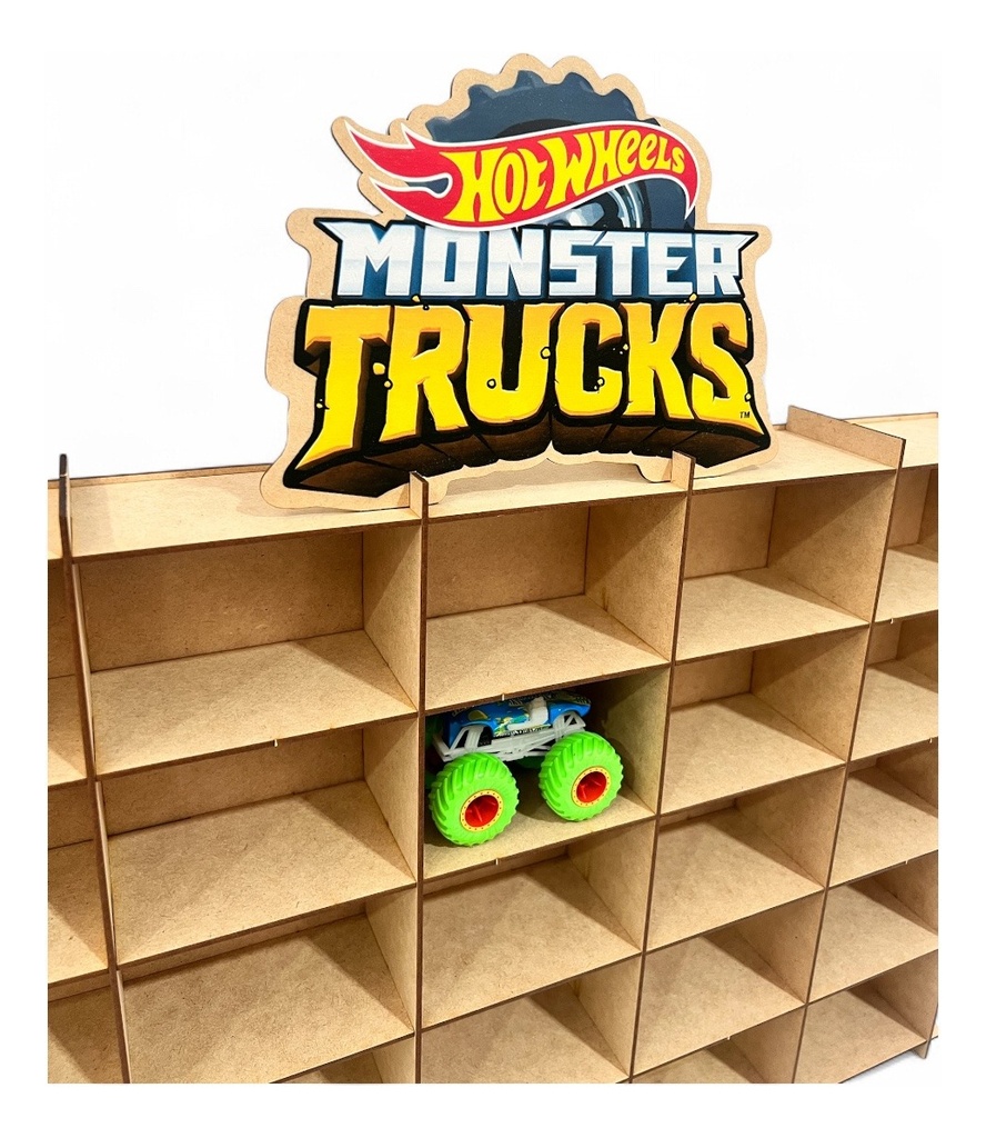 Exhibidor Carritos 25 Monster Truck O Monster Jam A Color Marrón Claro