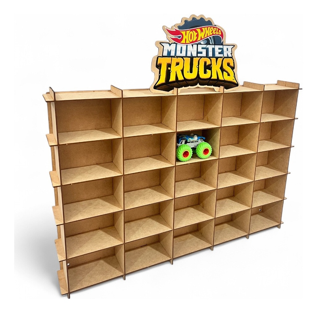 Exhibidor Carritos 25 Monster Truck O Monster Jam A Color Marrón Claro