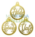 Kit 24 Esferas Navidad Personalizada Nombre Color Oro 10cm