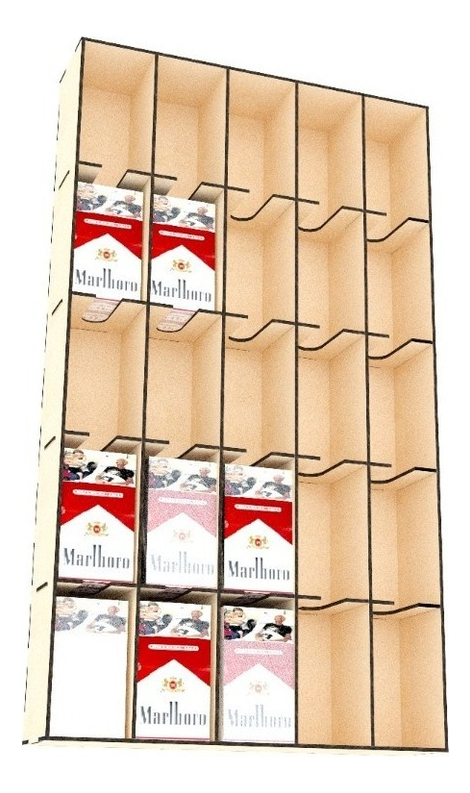Caja Organizador Cajetillas Cigarro Exhibidor Para Pared 75