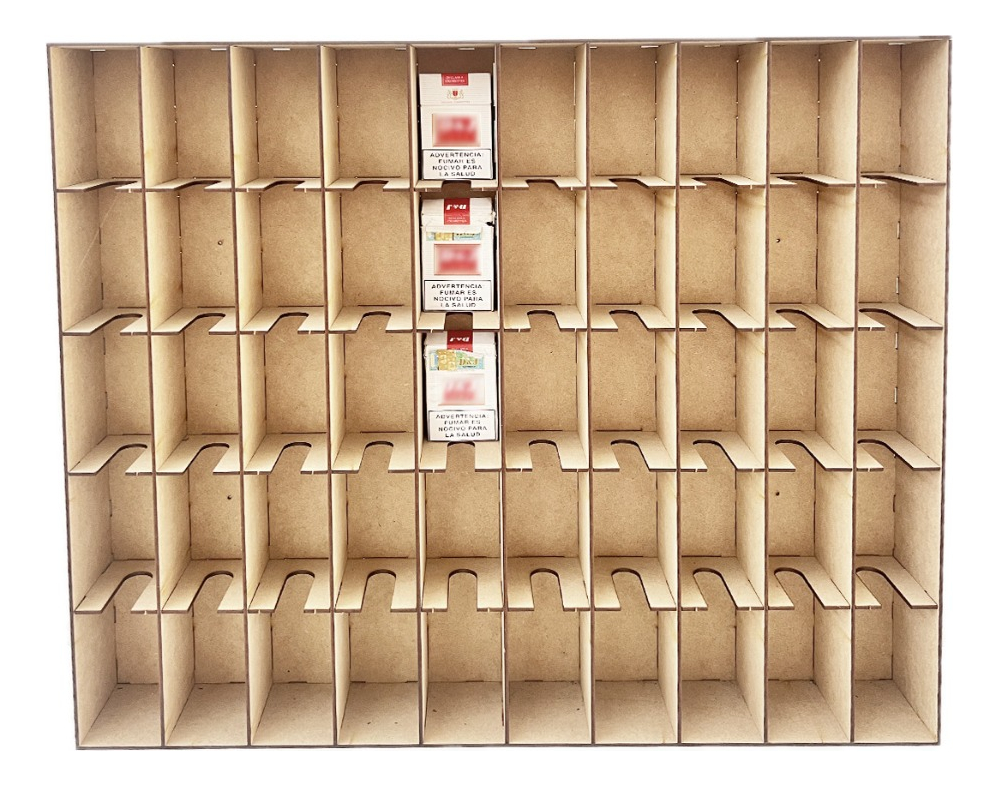 Caja Organizador Exhibidor Para 105 Cajetillas Cigarro Pared