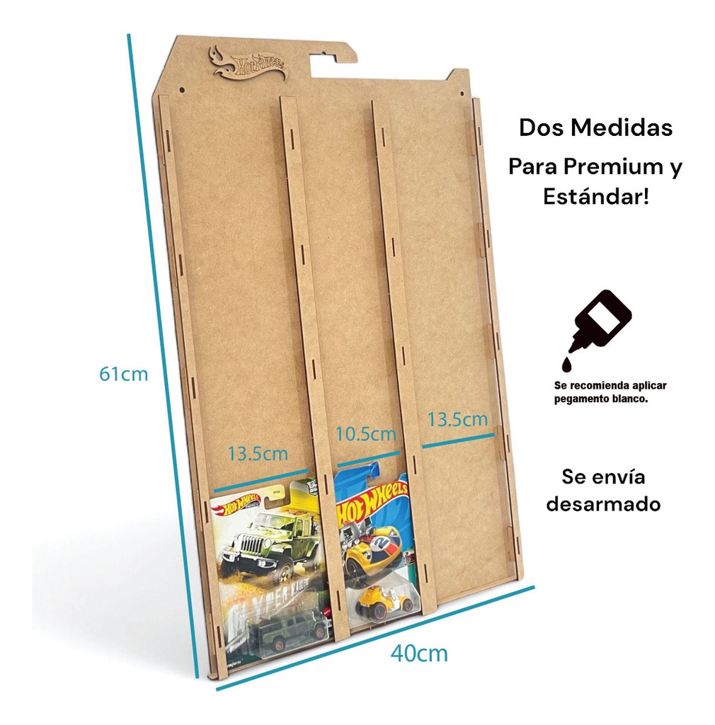 Exhibidor Coleccionador Para Hot Wheels 2 Medidas 24 Pzs.
