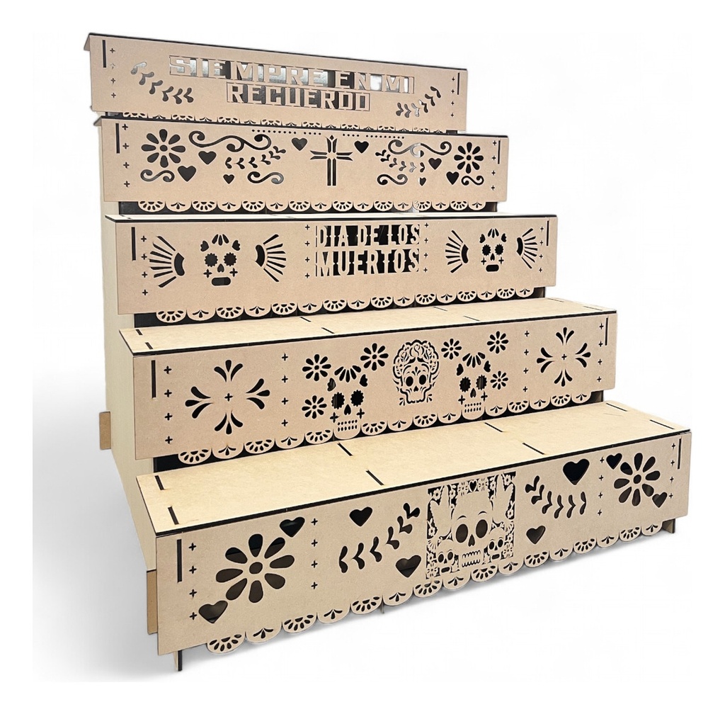 Altar Dia Muertos Ofrenda Decorativo Halloween 5 Pisos 1.50m