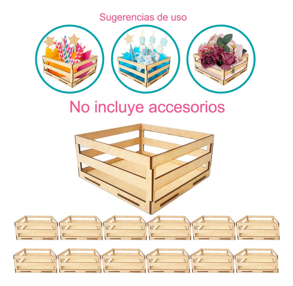 Kit Huacales De Madera Mdf 30x30 - Pack 20