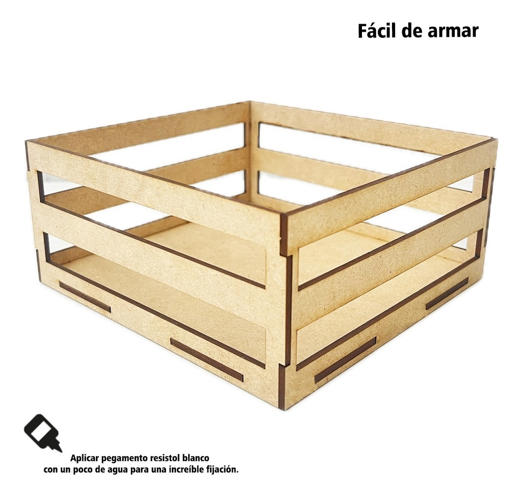Kit Huacales De Madera Mdf 25x25 - Pack 16