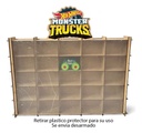 Exhibidor Carritos 25 Monster Truck O Monster Jam - Con Tapa Marrón Claro