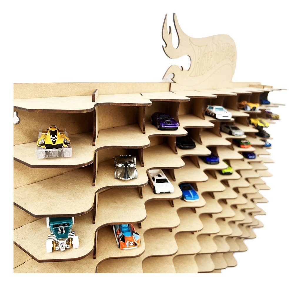 Exhibidor Coleccionador Para Hot Wheels Monster Truck 55pzs Marrón Claro