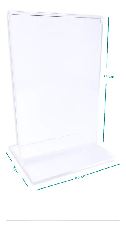 Porta Menú Menu Folleto Restaurante 14x10.5 2mm Pack 10 Transparente