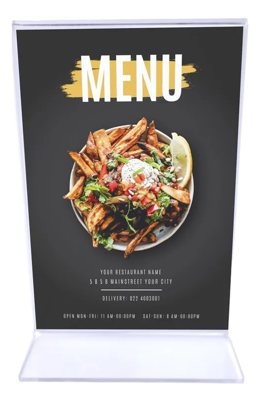 Porta Menú Menu Folleto Restaurante 14x10.5 2mm Pack 10 Transparente