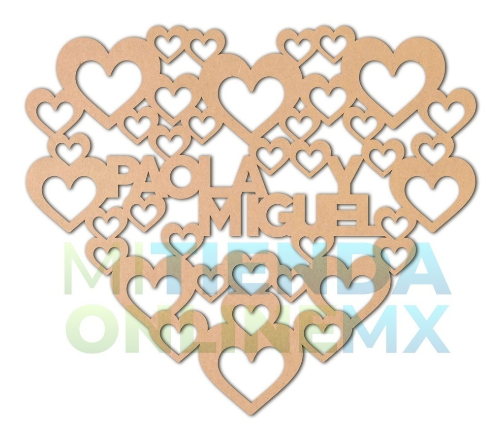 Cuadro Nombre Personalizado Love San Valentin - 50x43 Cm
