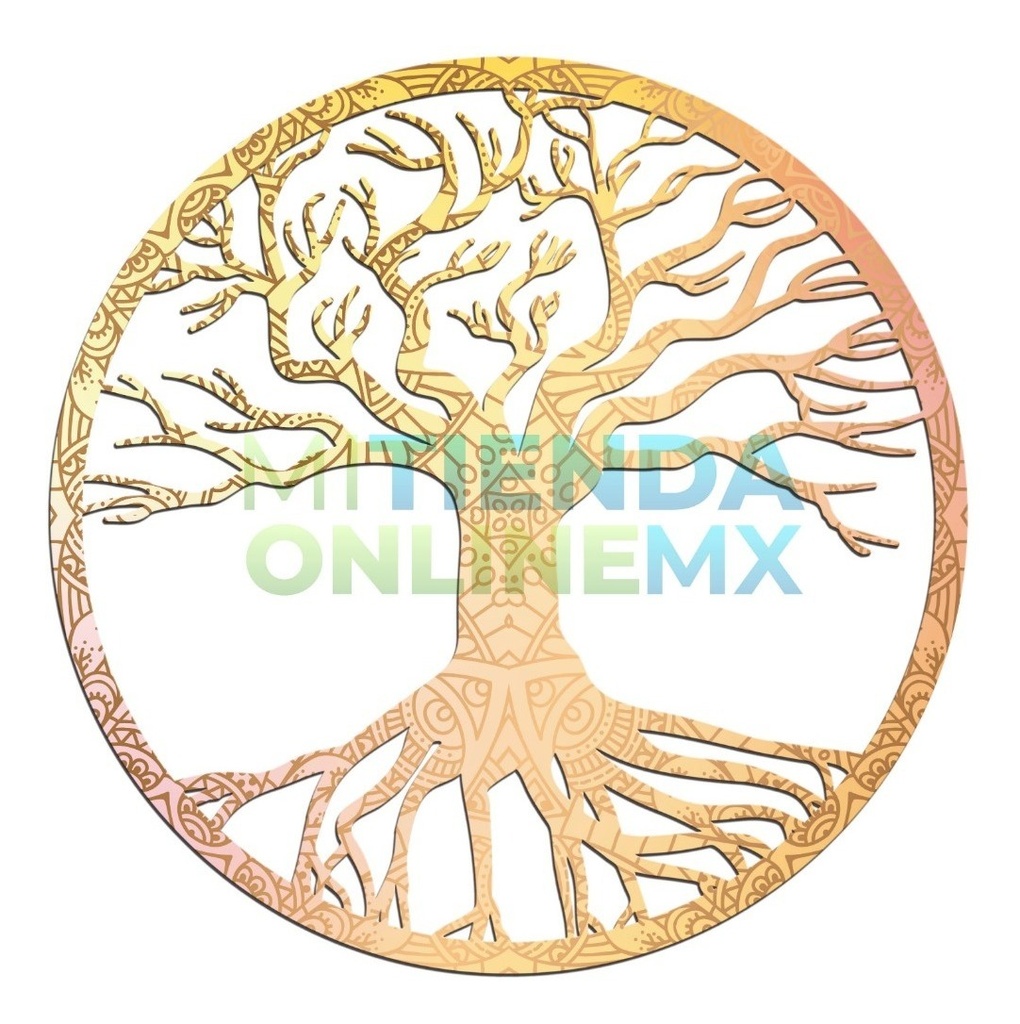 Cuadro Arbol De La Vida Mandala Impresión Directa Mdf - 60cm