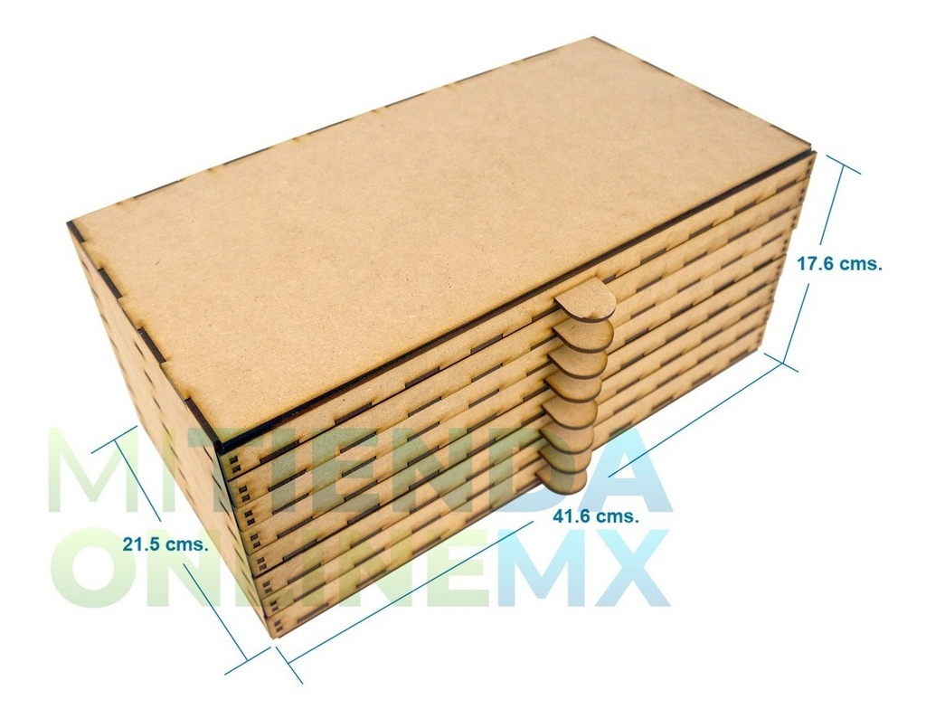 Caja Organizador Para Lápices De Colores Arte Mdf 3 Mm