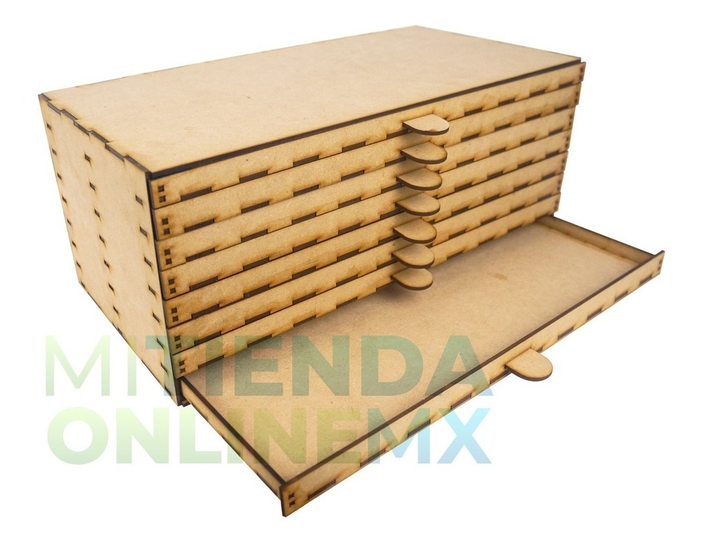 Caja Organizador Para Lápices De Colores Arte Mdf 3 Mm