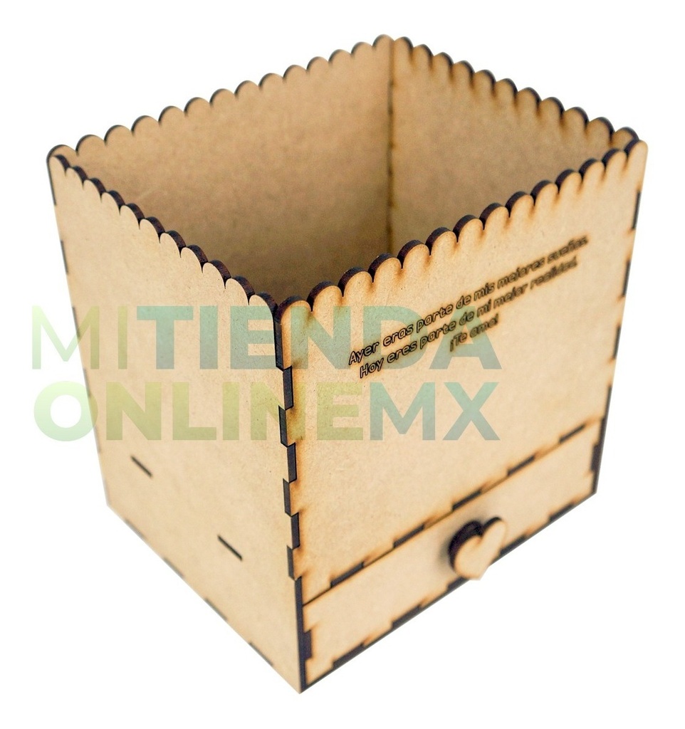 Caja Con Cajón Para San Valentin Amor Personalizable Mdf 