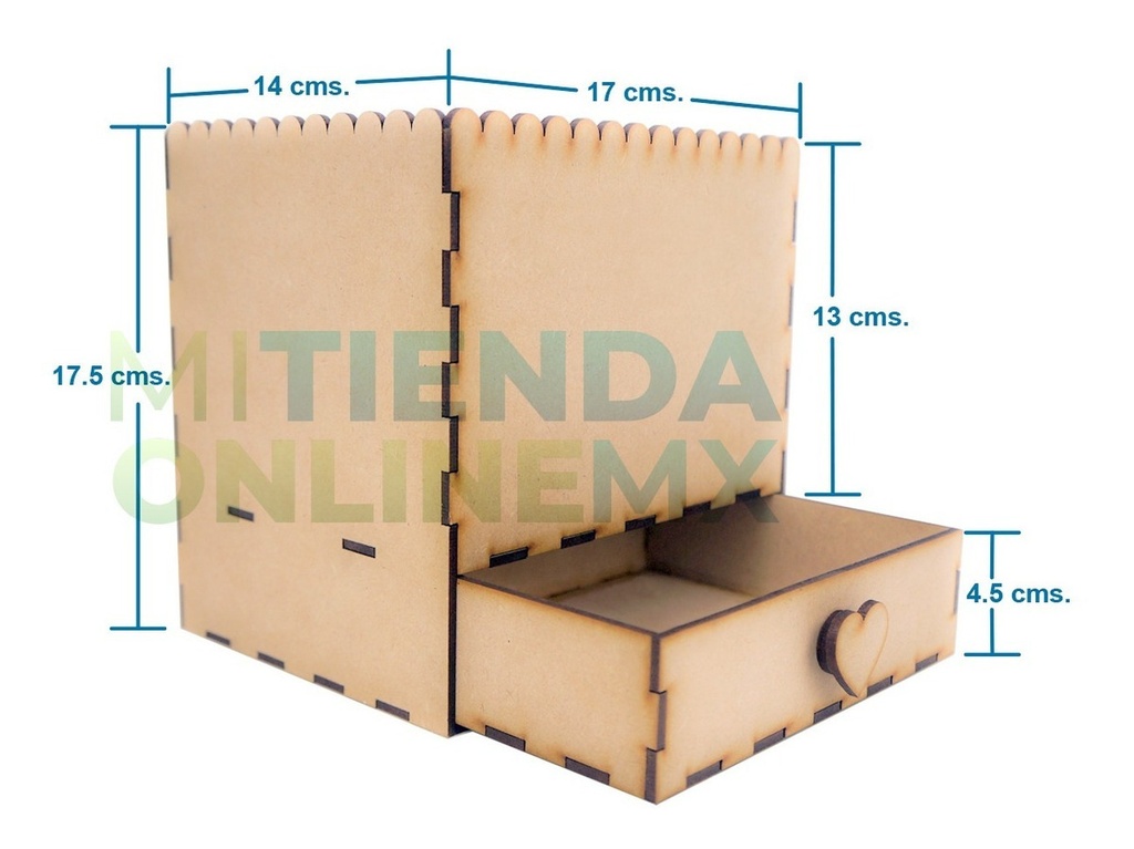 Caja Con Cajón Para San Valentin Amor Pareja 14 Febrero Mdf 
