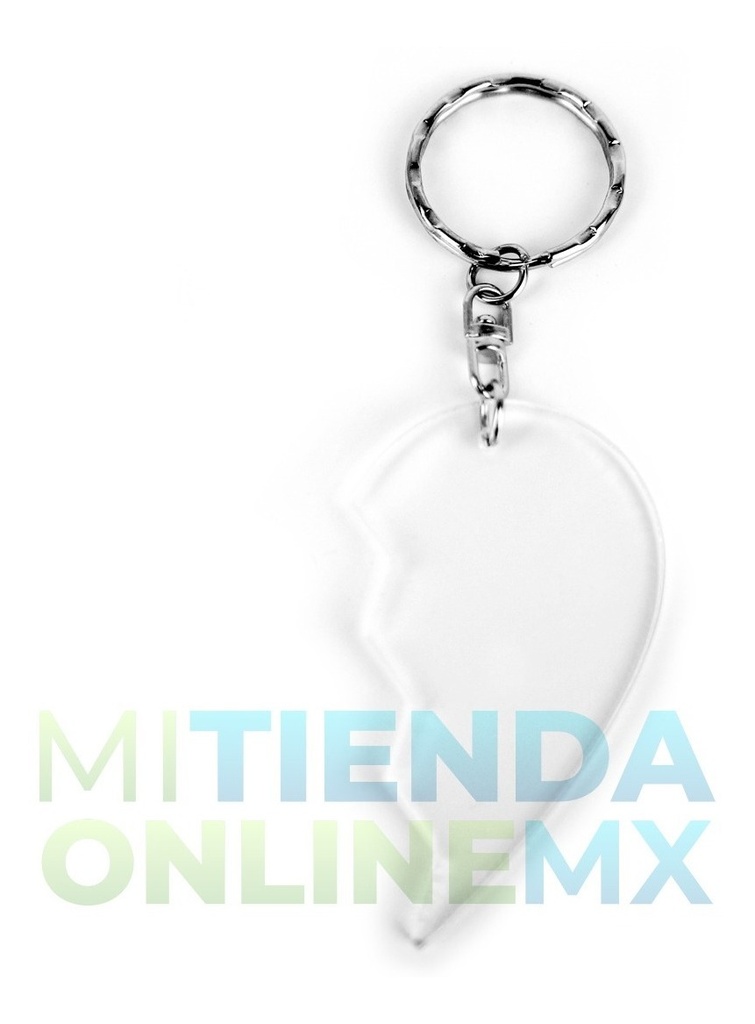 20 Llaveros De Acrílico 3mm, Corazón Partido, 7cm